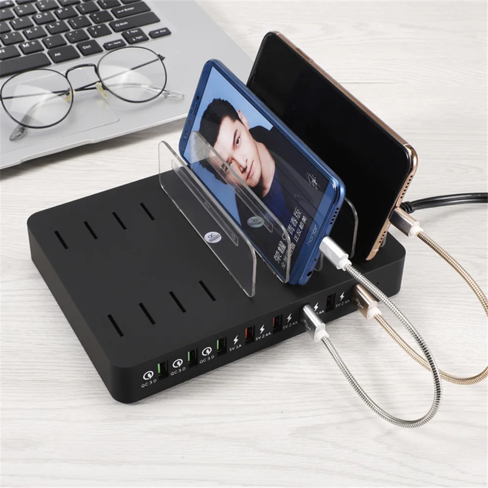  Fast Charger For Iphone Samsung 3 Ports Qc 3.0 Quick Charge Multi Usb Ports Charging Dock Station D