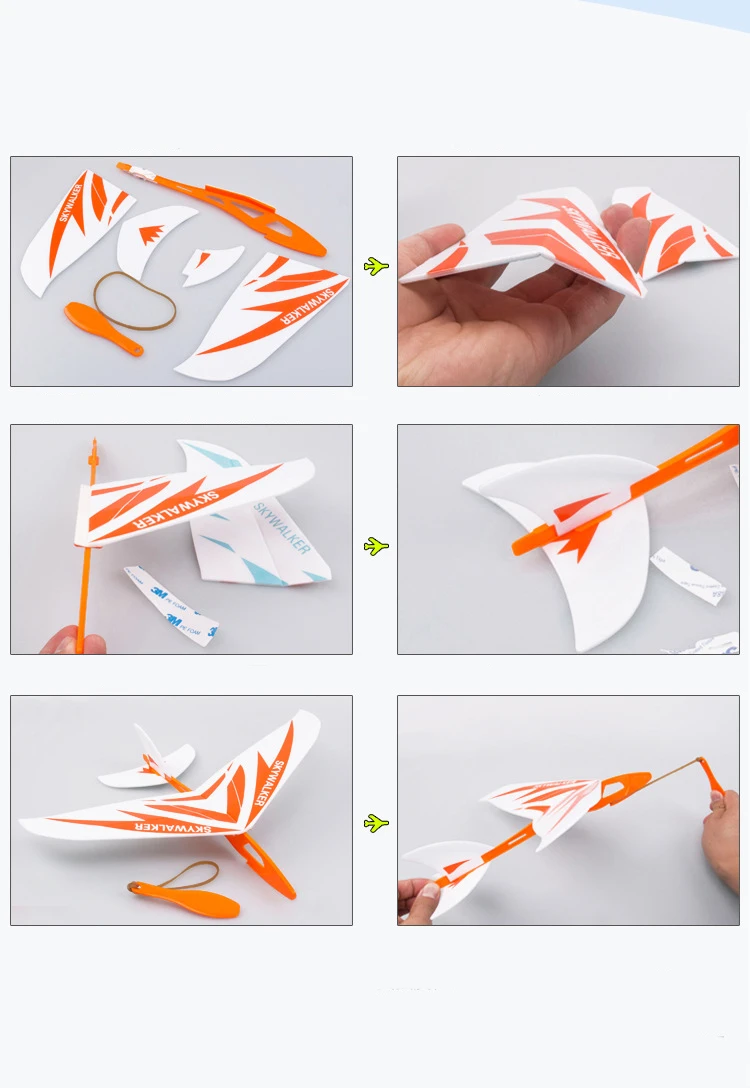 9.Assembled model aircraft toys DIY Hand Throw Flying Glider Planes Foam Aeroplane Party Bag Fillers Kids Toys