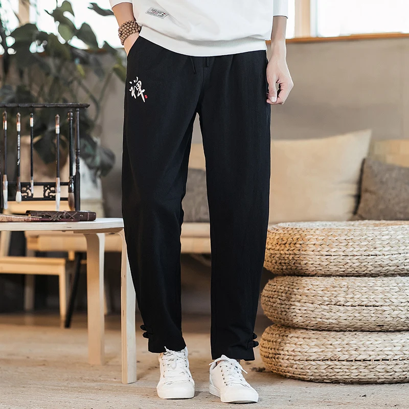

2020 Mens Oversized Harem Pants Man Jogger Chinese Letter Print Male Casual Vintage Joggers Pants Male Loose Hip Hop Trousers