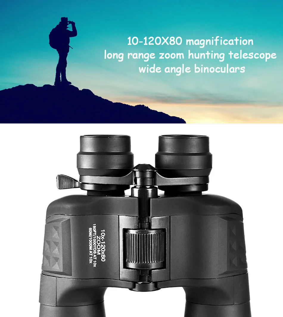 Zoom de Longo Alta Ampliação Binóculos Maifeng Alcance Telescópio Caça Grande Angular Profissional Definição 10-120x80 10 longo alcance telescópio caça grande angular profissional alta definição