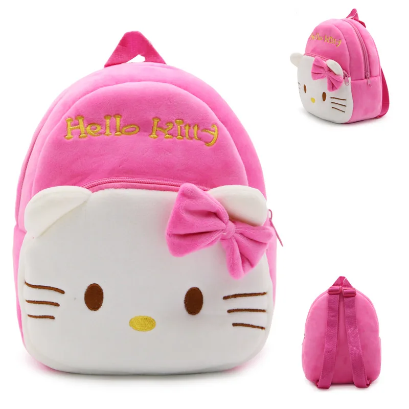 Red Pink Cat Soft Stuffed Plush Toys Schoolbag Hello Kitty Backpacks
