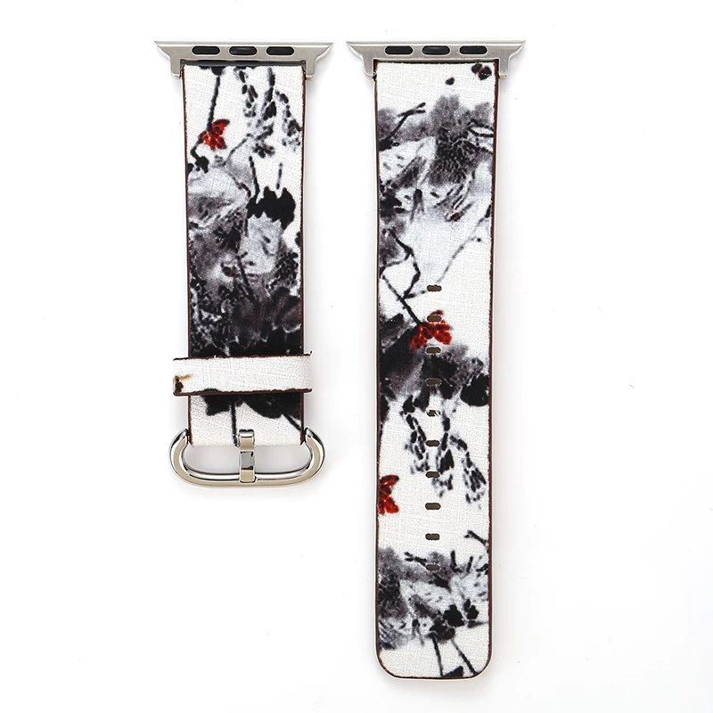For apple watch band painted leather women's watch bracelet men's watch strap (13)