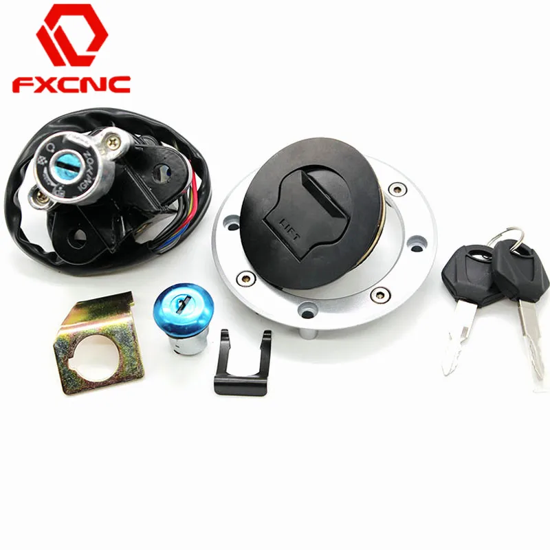 Motorcycle Ignition Switch Fuel Gas Cap lock + Ignition Switch lock + Seat lock + Keys For