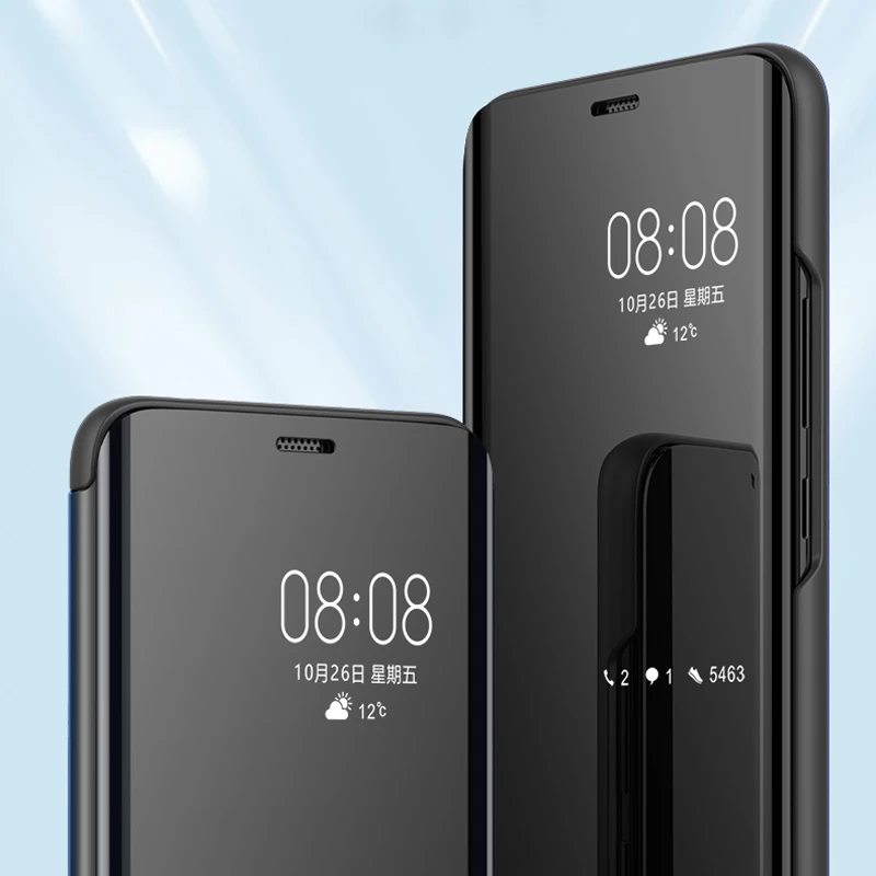 Роскошный прозрачный зеркальный флип чехол для huawei mate 20 Lite Pro подставка стенда