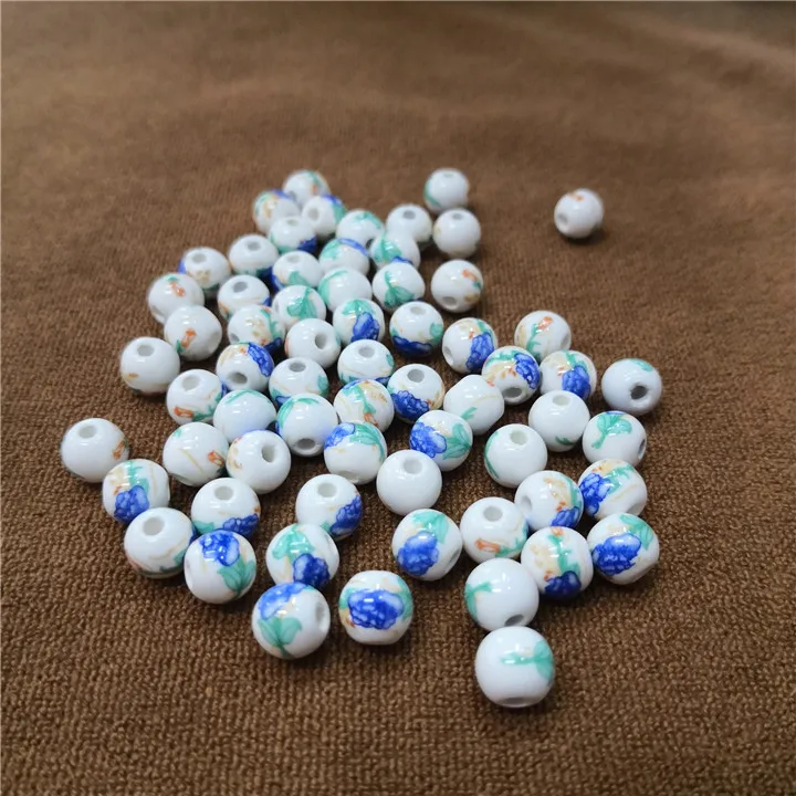 1  30pcs Ceramic Beads Diy Bracelet Necklace Jewelry Making 8mm Chinese Style Blue And White Porcelain Beads Hand Made Accessories