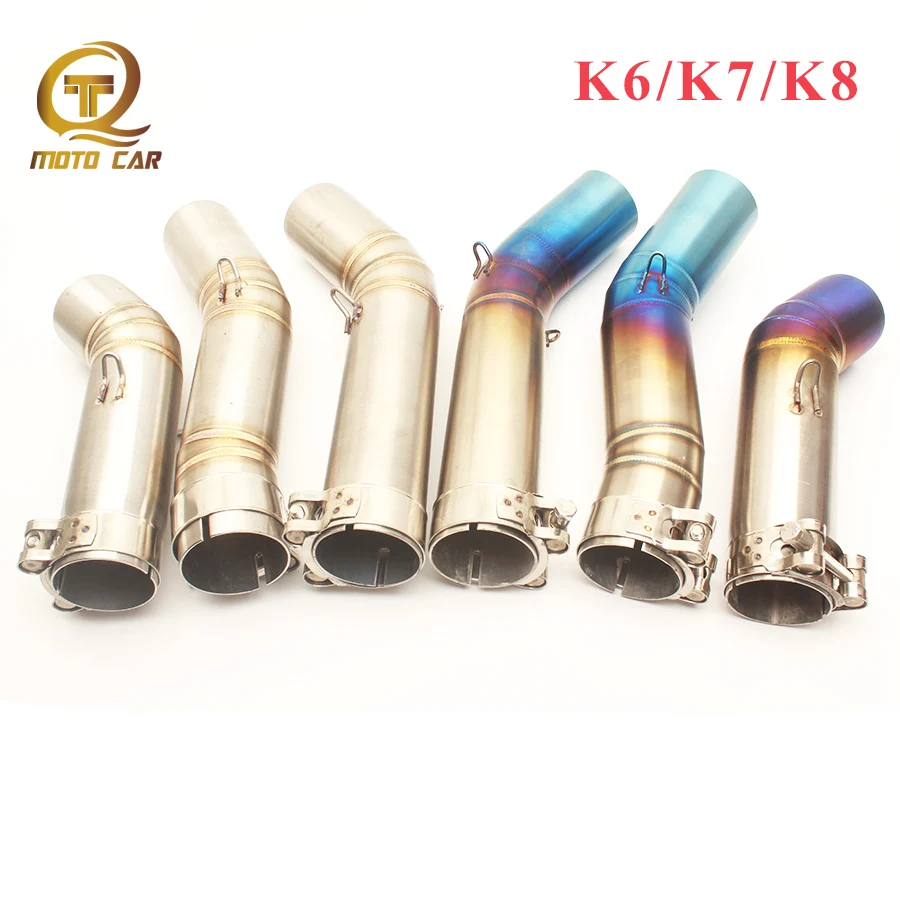 

Refit Motorcycle Exhaust Muffler Stainless Steel Link Pipe Mid Connector Escape Moto Clamp for Suzuki K6 K7 K8 GSXR600 GSXR750