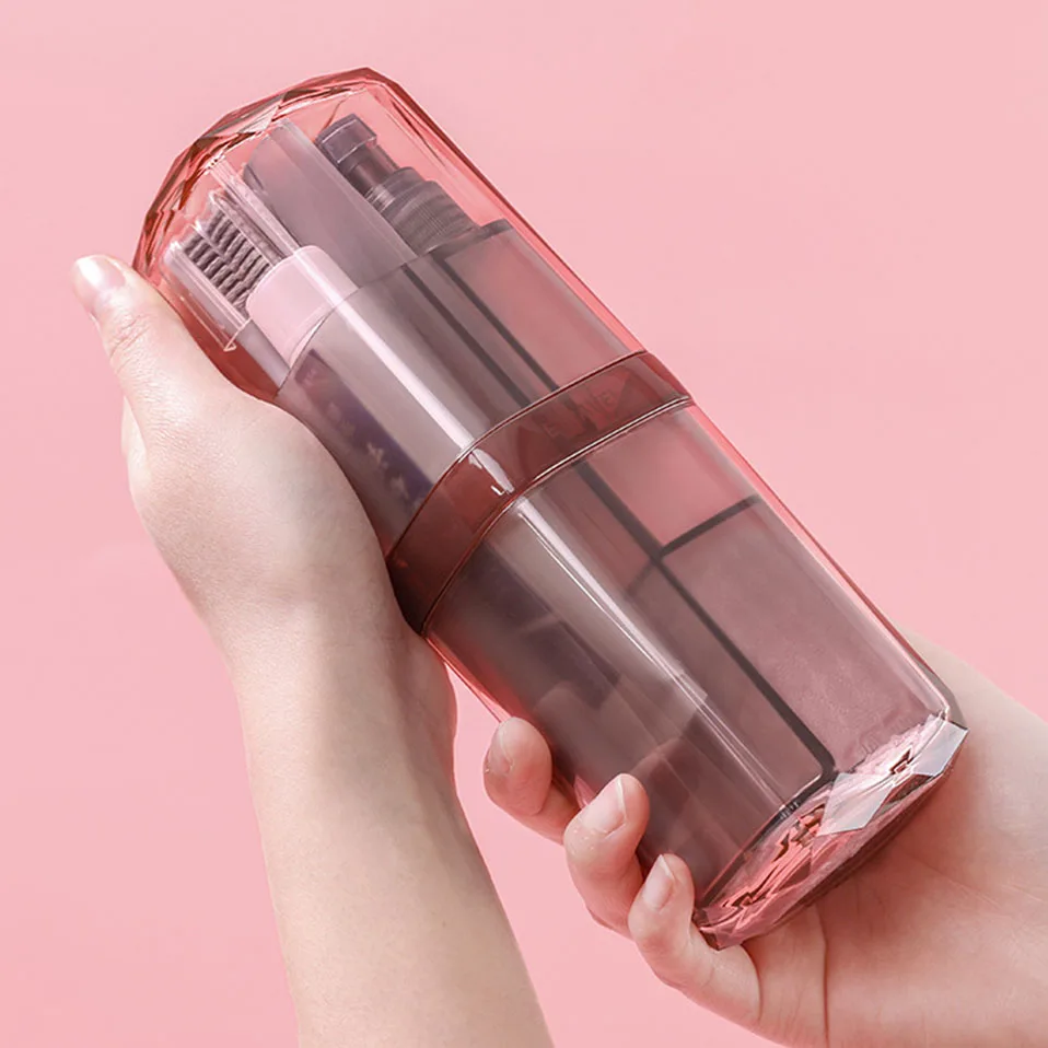 New Travel Wash Cup Portable Travel Toiletries Toothpaste Toothbrush Partition Storage box Outdoor Bathroom Accessories Sets (8)