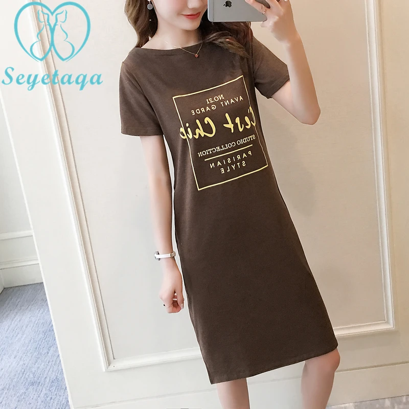 

Cotton Maternity Nursing Long Tees Summer Casual Breastfeeding T Shirts for Pregnant Women Pregnancy T-Shirt Tops Dress