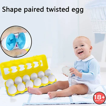 

Simulated egg shapeColor Shape Matching Egg Set Preschool Geometric Shape Enlightenment Toys for Kids Color Matching Toys