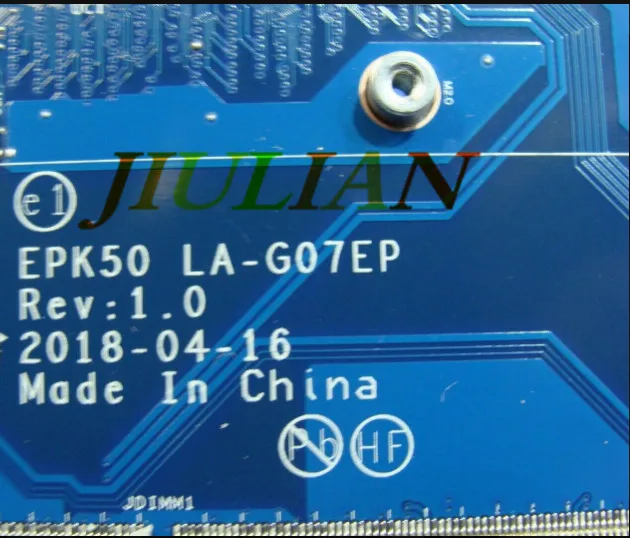 EPK50 LA-G07EP для hp 15-D 15-da0088nr 15," с процессором i7-8550U 1,8 ГГц Материнская плата L20371-601 протестирована