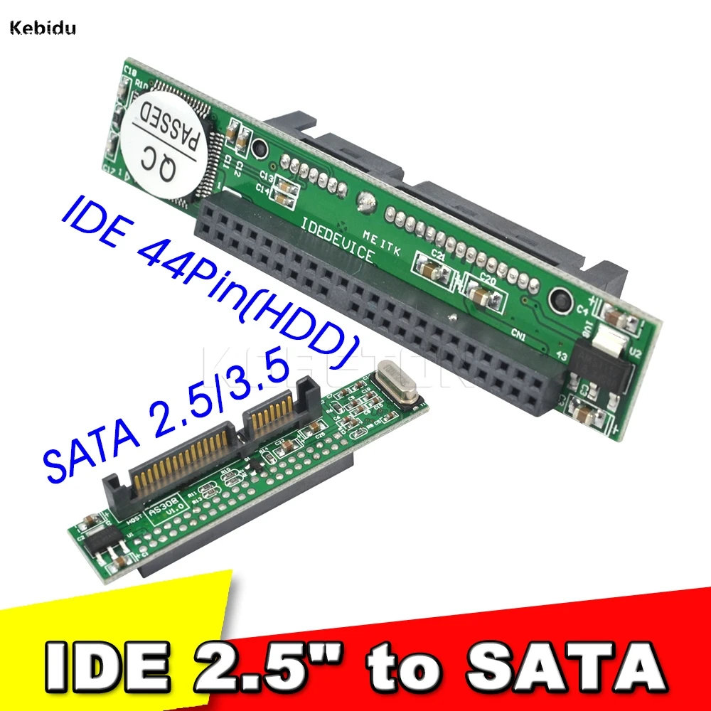 

kebidu IDE 44 pin 2.5 Inch to SATA PC Adapter Converter 1.5Gbs Support ATA 133 100 HDD CD DVD Serial Hard Disk