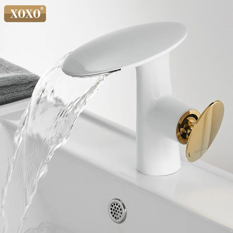 

XOXO Basin Faucet Cold and Hot Waterfall Basin Mixer Tap Single Handle Sink Mixer Tap Deck Mounted Bathroom Torneiras 21015