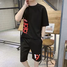 Bumpybeast летние комплекты футболок мужской модный спортивный костюм футболка с буквенным принтом+ короткие комплекты из двух предметов большие размеры 5XL