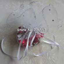 100 шт. 26 см 10 дюймов диаметр золото Белый Фиолетовый Розовый Круглый органзы мешок подарков сладкий мешок свадьба сумка для продажи конверт из органзы