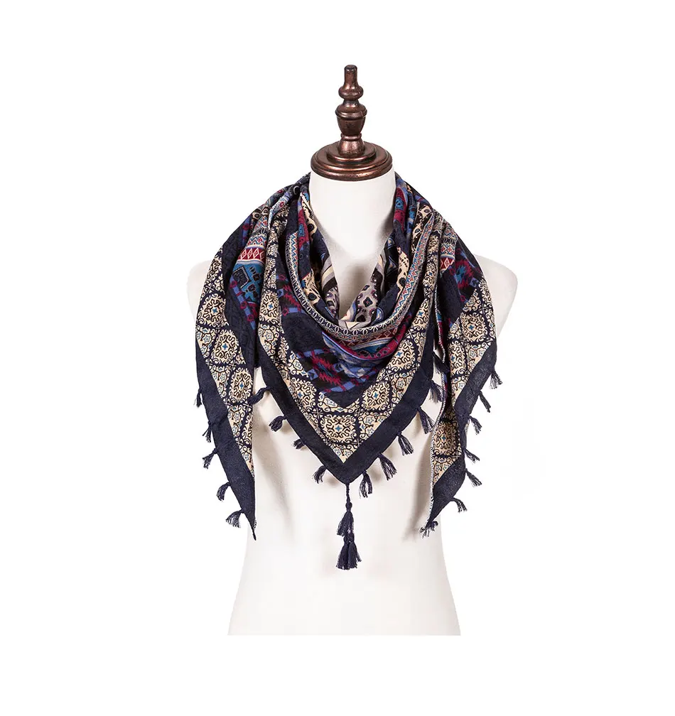 Новинка, осенне-зимний женский шарф в богемном стиле, шарфы с кисточками, женские шарфы, модные женские шали