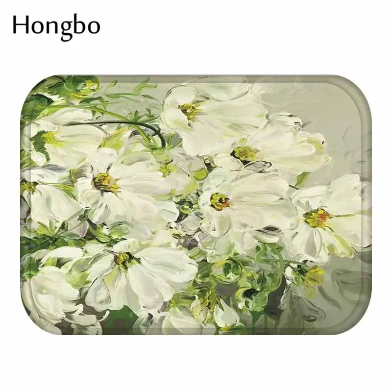 Hongbo картина маслом цветок Противоскользящие коврики для двери входная дверь коврики Открытый вход в помещении Добро пожаловать домой