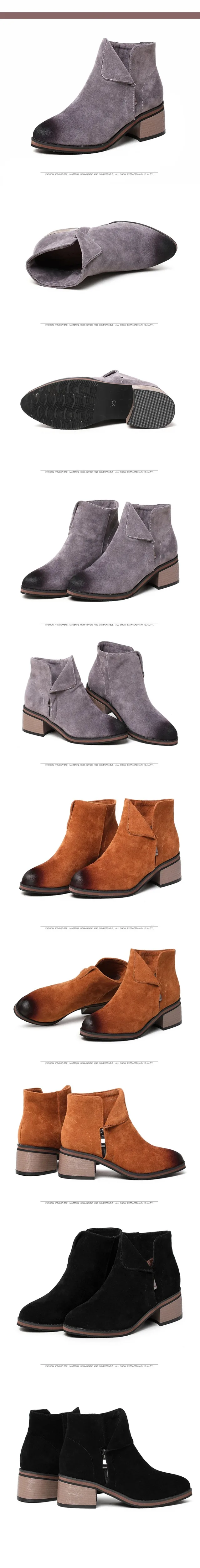 RQFF Brand Winter Boots Women Classic Suede With Box Flock Warm Shoes Vintage Heel Ankle Boot For Woman Female Retro Ladies Shoe (7)