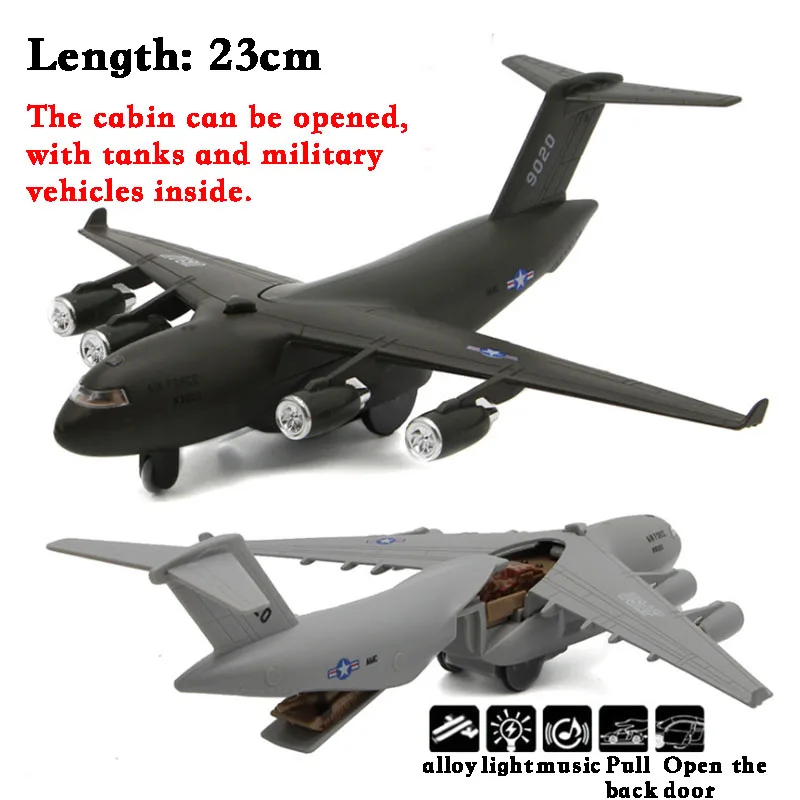 

C17 Alloy Diecst Transport Aviation Simulation Pull Back Light Sound Aircraft Model Kids Toys For Boys