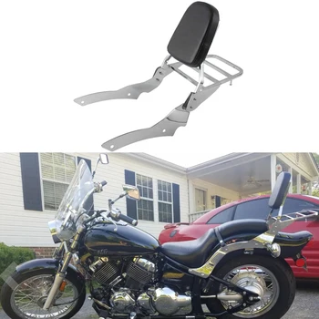 

8.6" Chrome Backrest Sissy Bar With Luggage Rack Backrest Pad For Yamaha V Star 650 Classic