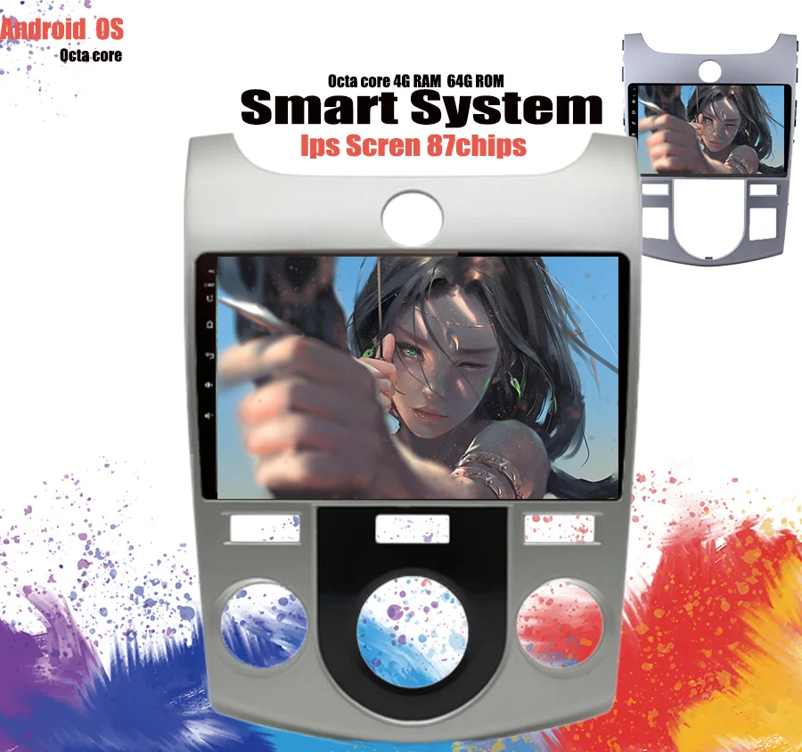 Excellent 9" android 9.1 Car Radio DVD Player for KIA forte 2009-2014 GPS Navigation Tape Recorder support DVR Camera Rear Carplay 4+64GB 1