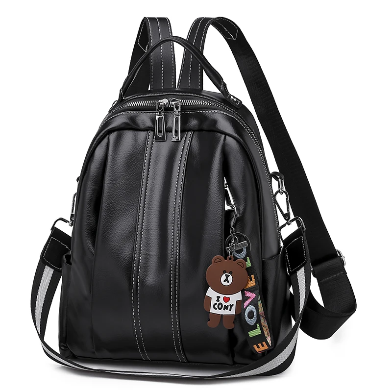 

Fashion Small Backpack European and American style Vintage Bag Soft PU Leather Solid Leisure Bag for Women Cute Shoulder Bag