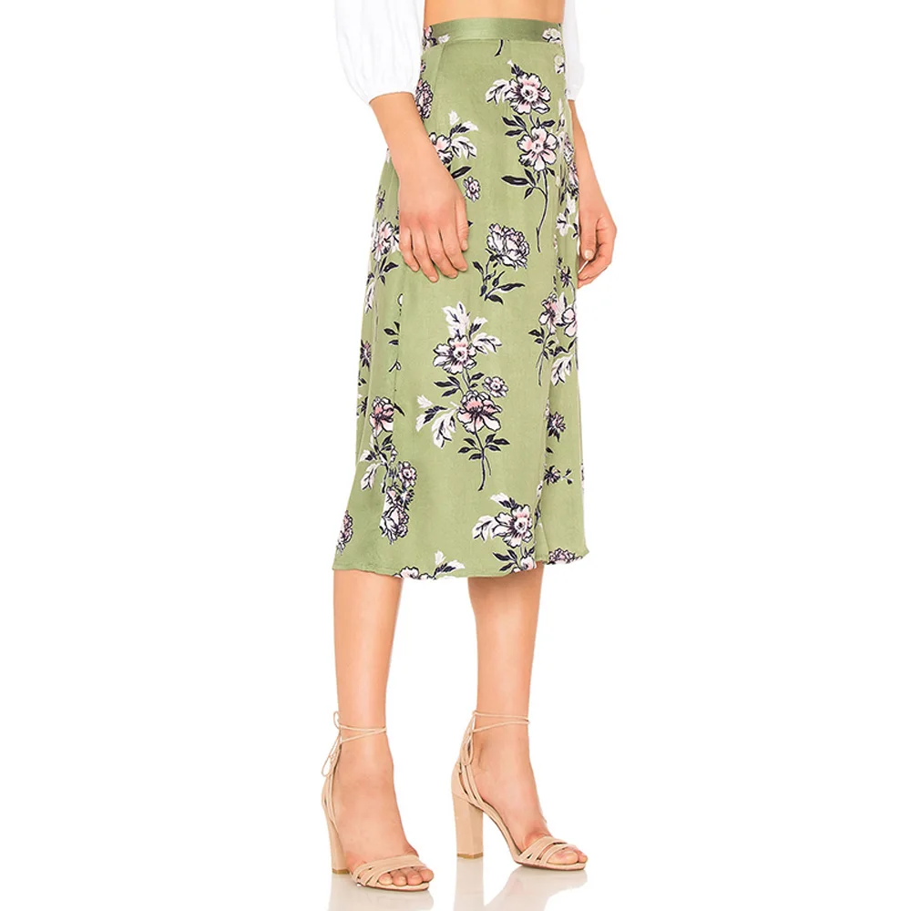 SAUCY ANGELIA/Женская юбка, модная, сексуальная, на молнии, длинная, макси, зеленая, с принтом, с вырезами, ноги, асимметричное, облегающее, нижняя часть одежды, женские повседневные юбки