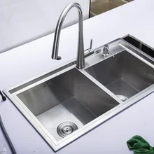 78X43x22 см) кухня растительное умывальника, раковина рисования утолщение двойной паз 304 нержавеющая сталь бассейна