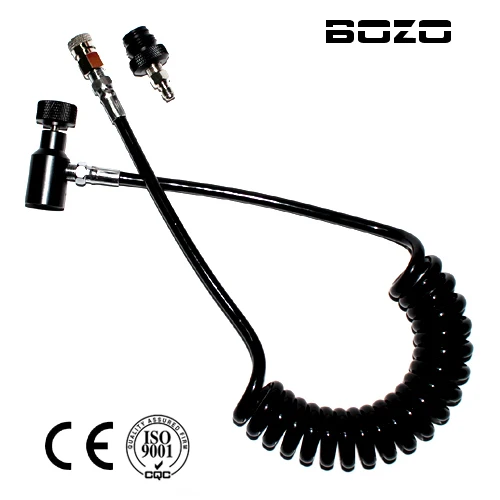 comprar PCP carabina tiro paintball Bobina Mangueira Remota linha Grosso 2.5 m sem Deslize Check (BLACK) paintball acessórios