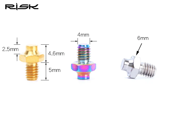 RISK 8 шт./компл. M4* 5 мм титановый сплав фиксированные болты для велосипедной педали MTB Горная дорога велосипед противоскользящие винты велосипедные подножки болт