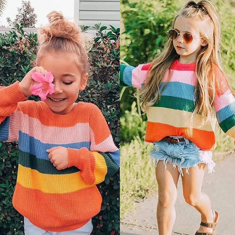 

2018 New Style For Kids Girls Soft Cotton Blend Sweater Knit Outerwear Size 80-120CM