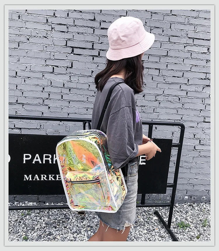 SUUTOOP 2018 Для женщин Голограмма Рюкзак лазерные рюкзаки из искусственной кожи для девочек-подростков пакет школьной сумки женские сумки с