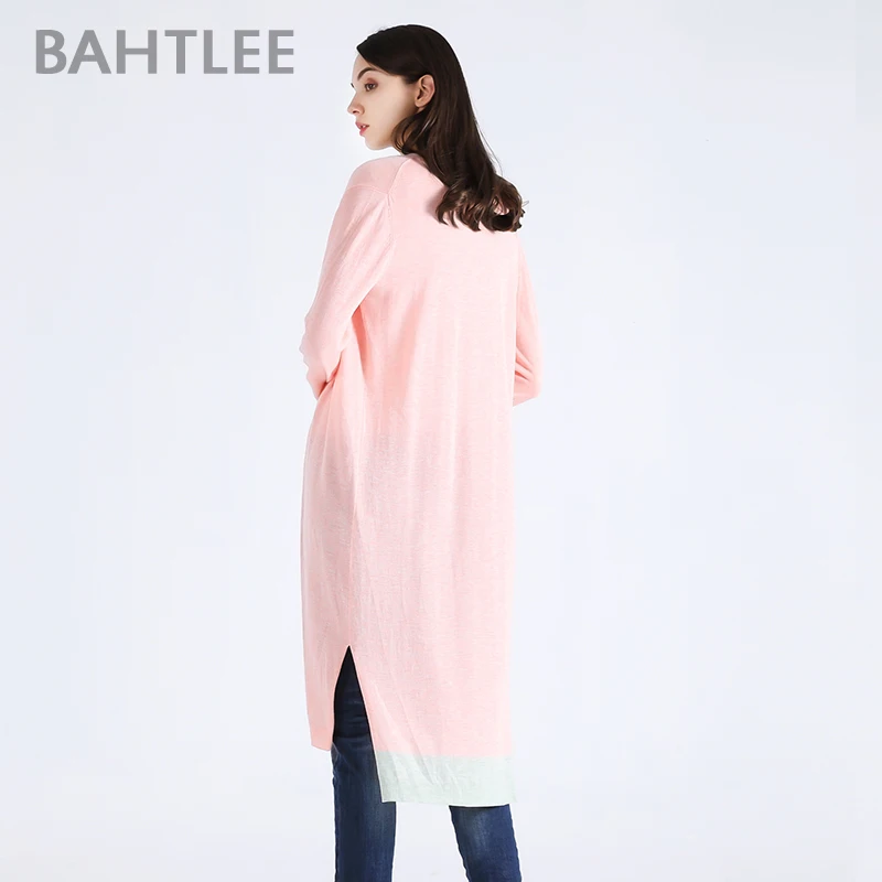 BAHTLEE spring Women's tencel Coat Knitted long Cardigan sweater anti-ultraviolet v-neck Long Sleeves wool thin light Button BAHTLEE spring Women's tencel Coat Knitted long Cardigan sweater anti-ultraviolet v-neck Long Sleeves wool thin light Button