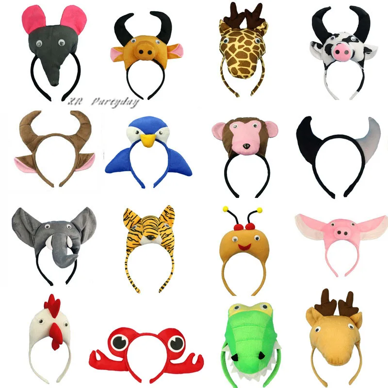 

Children Adults Animal Ear Headband Monkey Giraffe Tiger Hairband Cosplay Headwear Party Gift Halloween Christmas