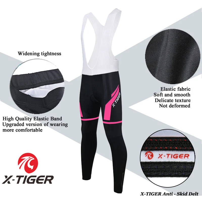 X-Tiger Anti-UV Spring Womens Cycling Clothing 100% Polyester Bicycle Cycling Wear Bike Clothes Jersey Set