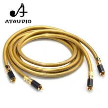 Par Cardas 1 ATAUDIO 5C RCA Cabo de interconexão de ALTA FIDELIDADE Oi-end 2RCA Macho para Macho Cabo De Áudio com carbono fibra conector RCA plug