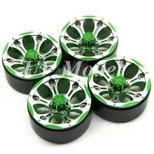 4 шт./партия зеленый сплав обод колеса концентратор 1/10 RC Гусеничный 1,9 Beadlock колеса для SCX10 D90 90034 90035 алюминий RC автомобильные аксессуары