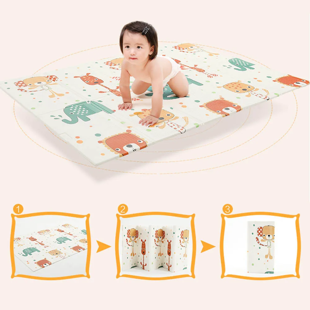 

Baby 195*148*1cm Play Folding Mat XPE Crawling Pad Thickening Infant Home Living Room Pad Cute Children Protection