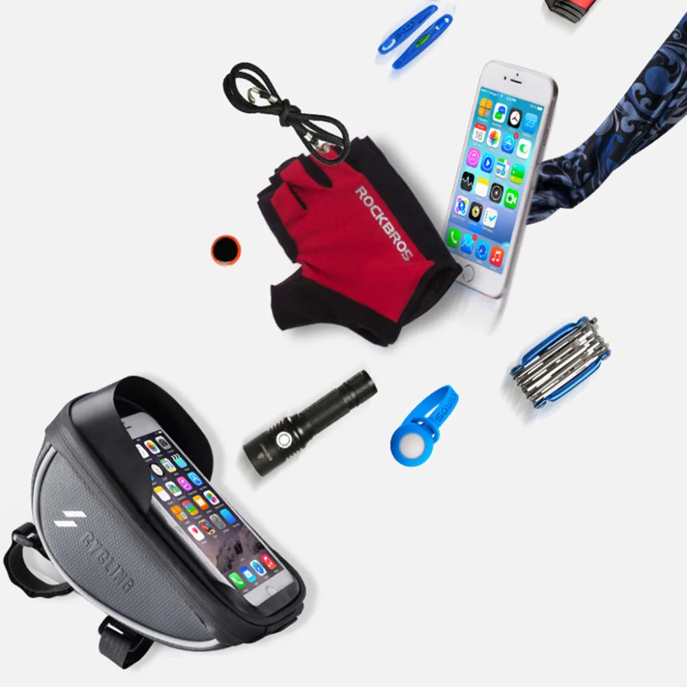 Best Black Bicycle Cycling Bag Front Removable & Waterproof Bike Handlebar Bags For Below 6 Inches Phone Bicycle Accessories #sx 5