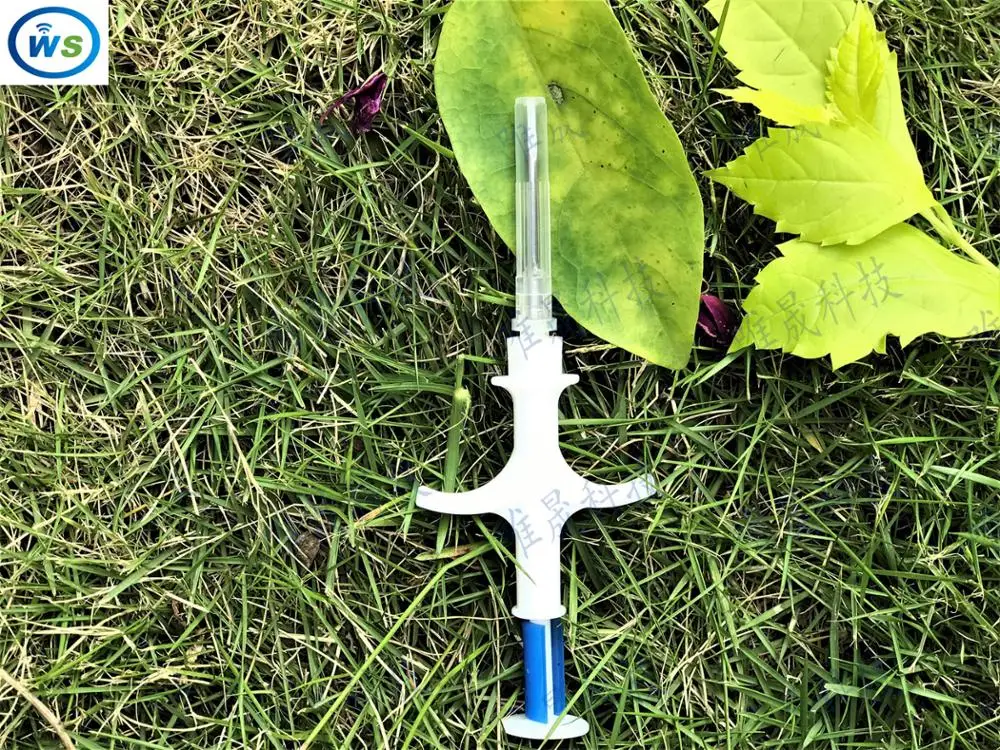 

200 pcs 1.4*8 mm 134.2KHz RFID Glass Tag for Animal Identification, pet microchips EM4305 with Syringe for animal tracking