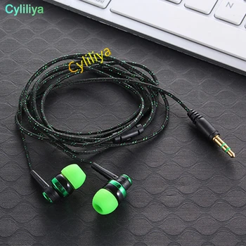 

3.5mm In-Ear Stereo braided Earbuds Earphone For iPhone For Samsung by fast shipping wholesale 100pcs