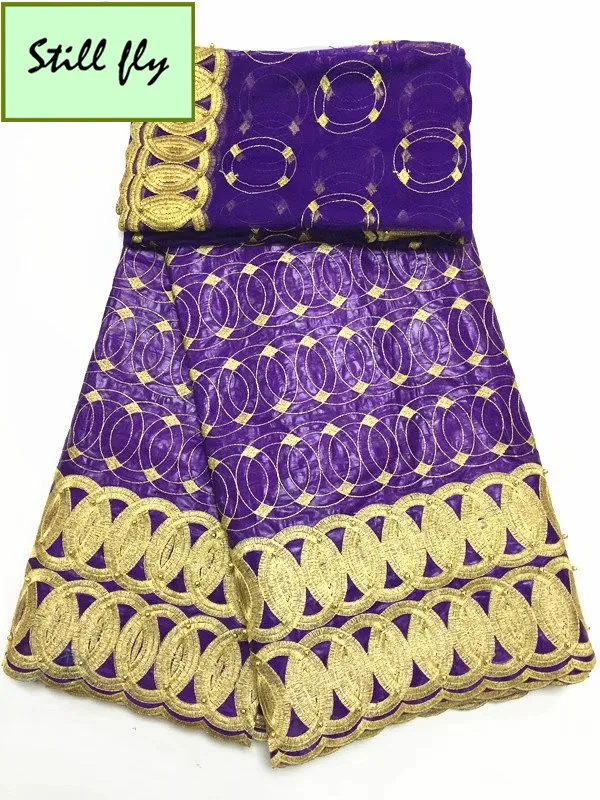 Комплект фиолетового цвета в африканском стиле getzner ткань с бусины высококачественный Африканский парча в Гвинейском стиле для женщин 5+ 2 ярдов/партия PL-12