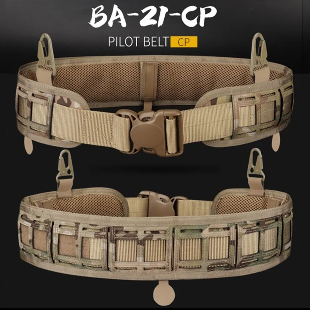 CP Тактический ремень модульная загрузка мягкий Molle PALS тонкая талия быстрый релиз боевой бой армии лазерная резка нейлон принадлежности для охоты - Цвет: CP