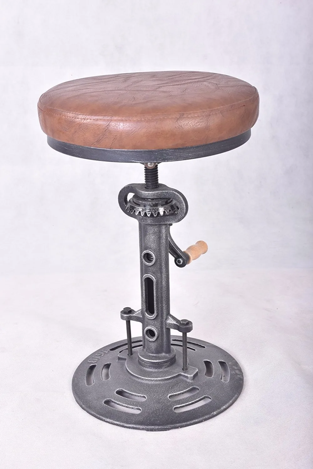 Industrial Bar Stool Furniture Swivel Bar Cafe Counter Chair Leather Seat Backet 