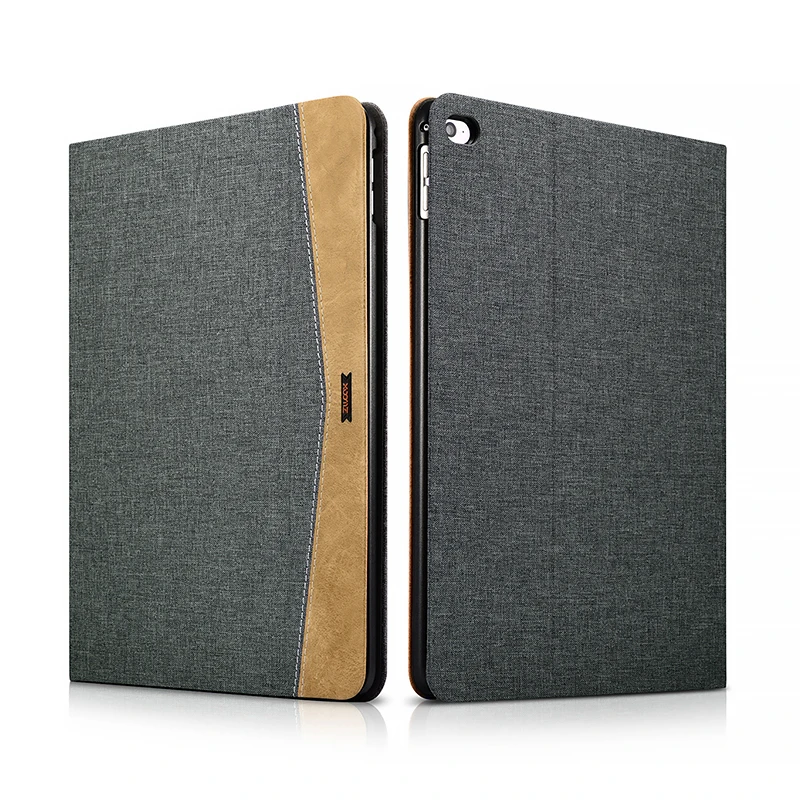 (Черный) XOOMZ Бренд Чехол для iPad Air 2 простая ткань + PC Folio Case Erudition Складная подставка