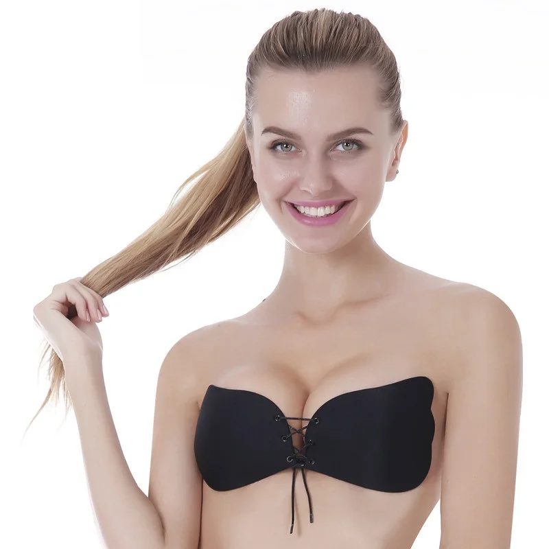Women Push up Sexy Invisible Adhesive Gel Strapless Backless Bra Silicone Bras nipple cover