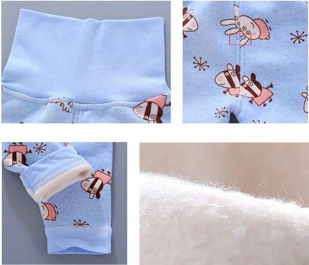 Зимние штаны с завышенной талией для маленьких мальчиков и девочек детская теплая плотная верхняя одежда, брюки Хлопковые Штаны для детей от 6 до 48 месяцев