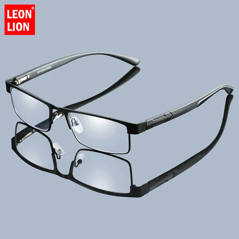 

LeonLion Men Titanium Alloy TR90 Reading Glasses Non spherical Coated lenses Retro Business Hyperopia Prescription Eyeglasses