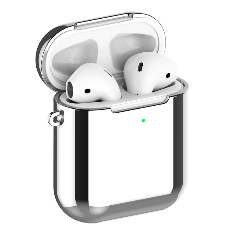 Air Pods чехол из ТПУ для Apple Airpods 1/2 противоударный защитный чехол для AirPods против отпечатков пальцев чехол для зарядки - Цвет: Серебристый