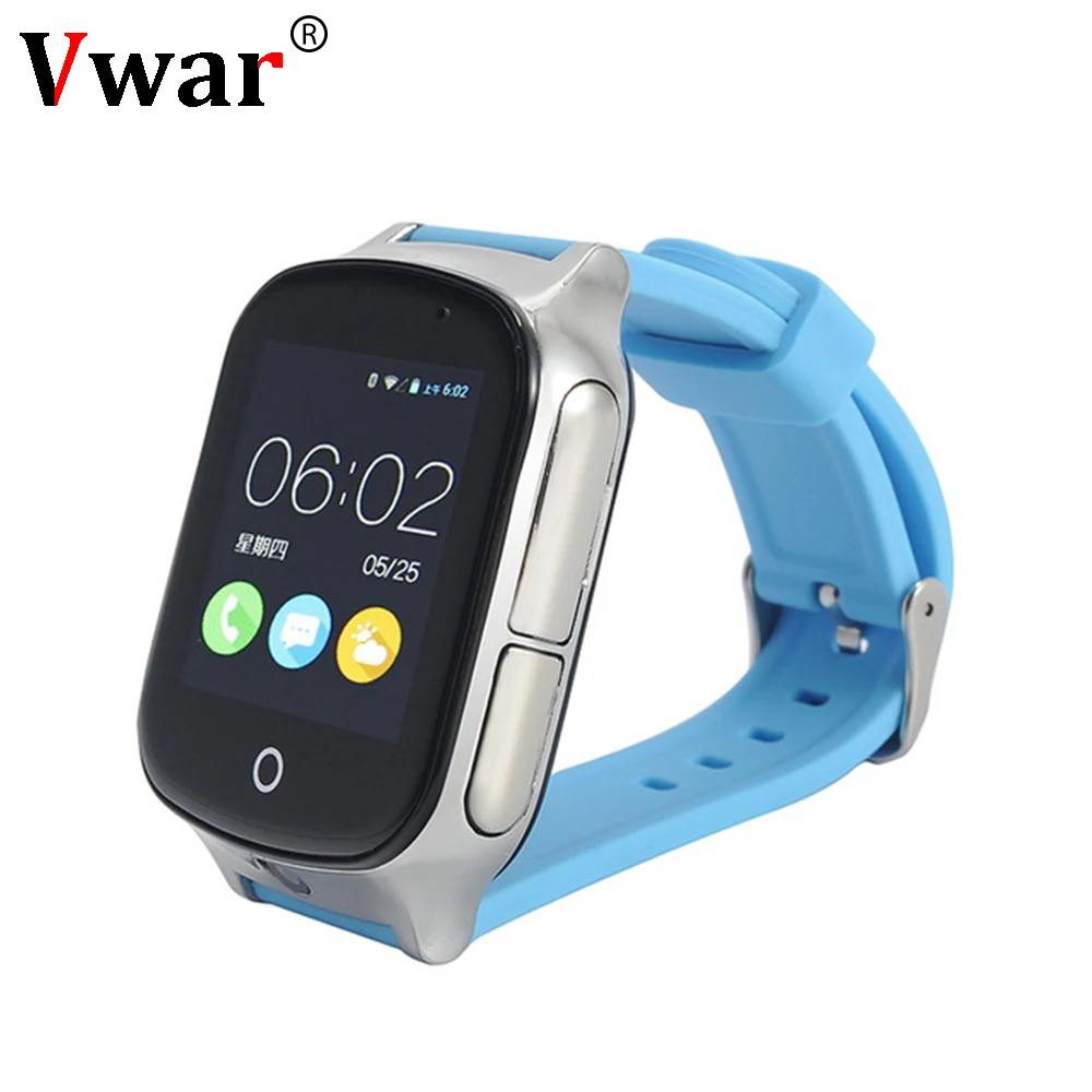 

Vwar 3G GPS Elder Kids Smart Watch A19 Multi-Positioning With SOS Call Remote Monitoring Camera Watch for IOS/Android