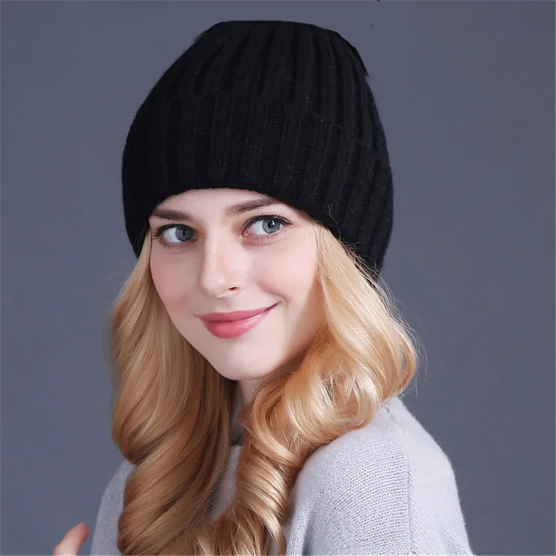 [Xthree] Теплая Зимняя женская шапка, вязаная шерстяная шапка для девочек, шапка бини, толстая женская шапка
